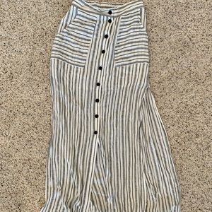 High waisted button up maxi skirt